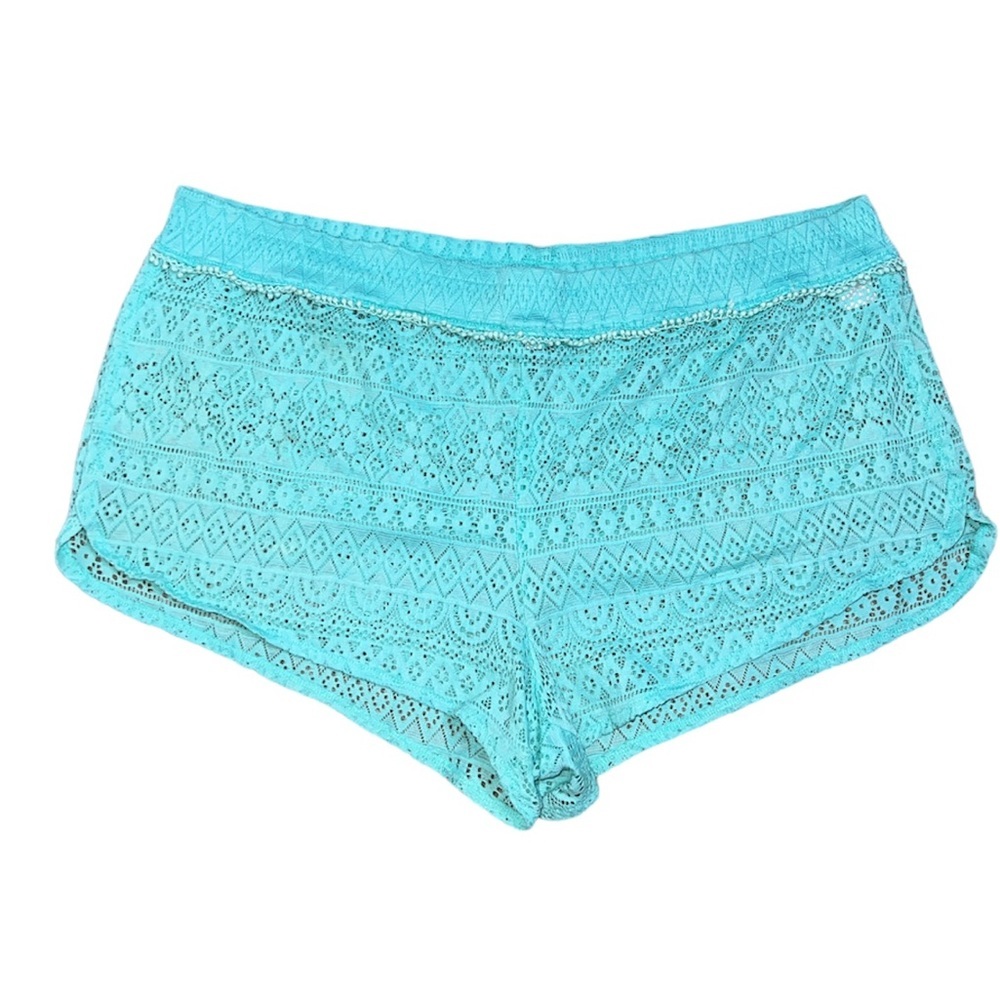Victoria Secret Blue Bathing Suit Bottom Cover Up Lace Design